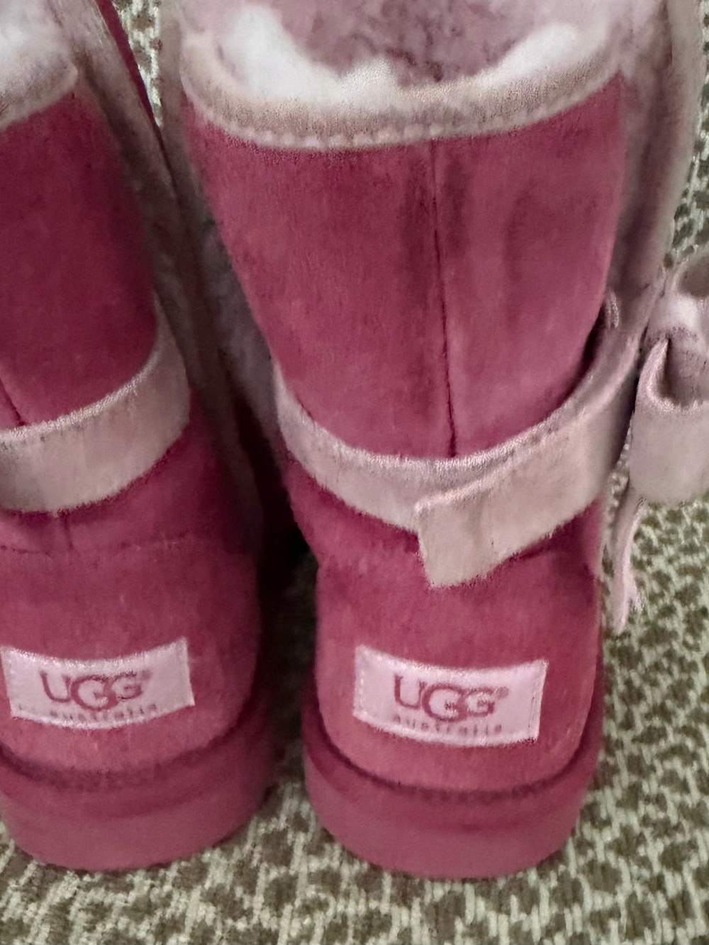 UGG Kids Rose Pink Shearling-Lined Boots